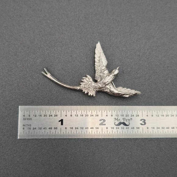 Sterling Silver Bird Of Paradise Pin Brooch B850 - Picture 4 of 5